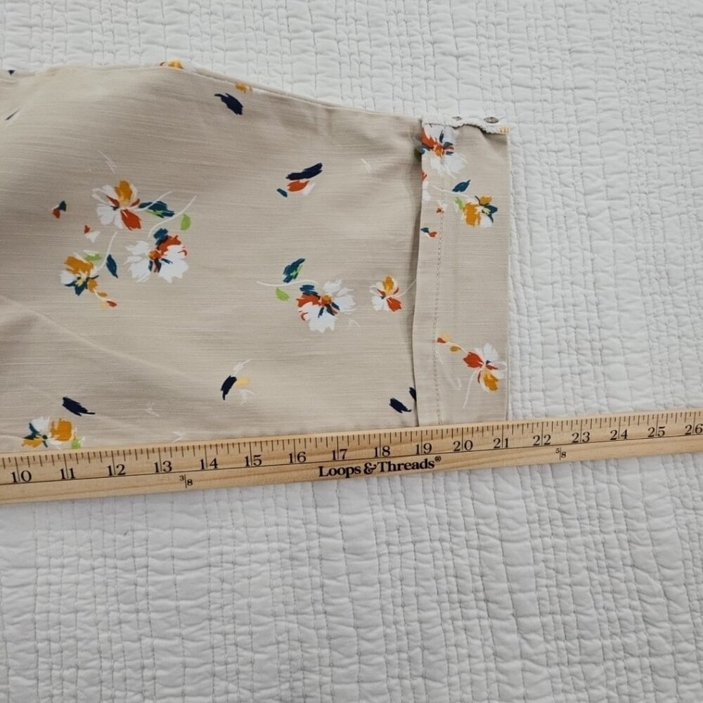 Bandolino Mandie Capri Pants Women's 16 Tan Floral AOP Straight Leg Cuffed EUC - Picture 7 of 16